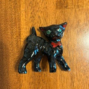 Redware kitten figure.